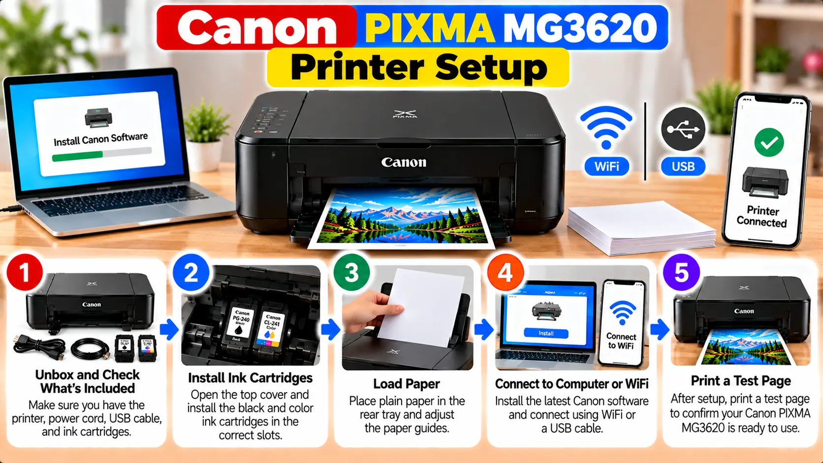 Canon PIXMA MG3620 printer setup