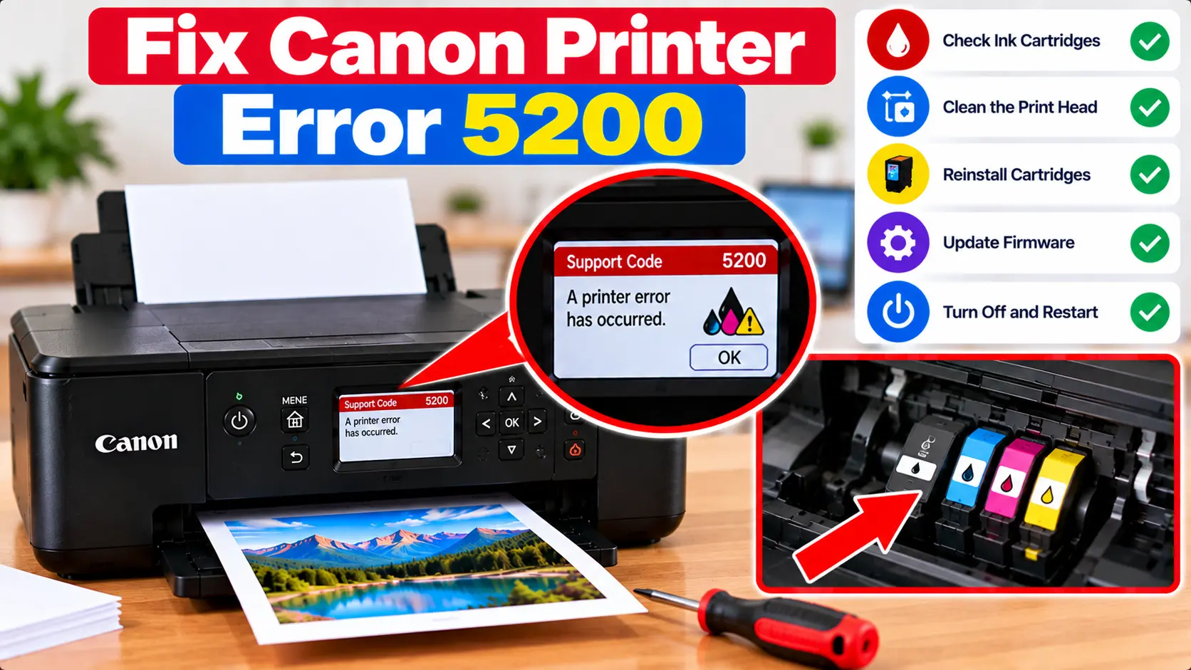 Canon printer error 5200 troubleshooting