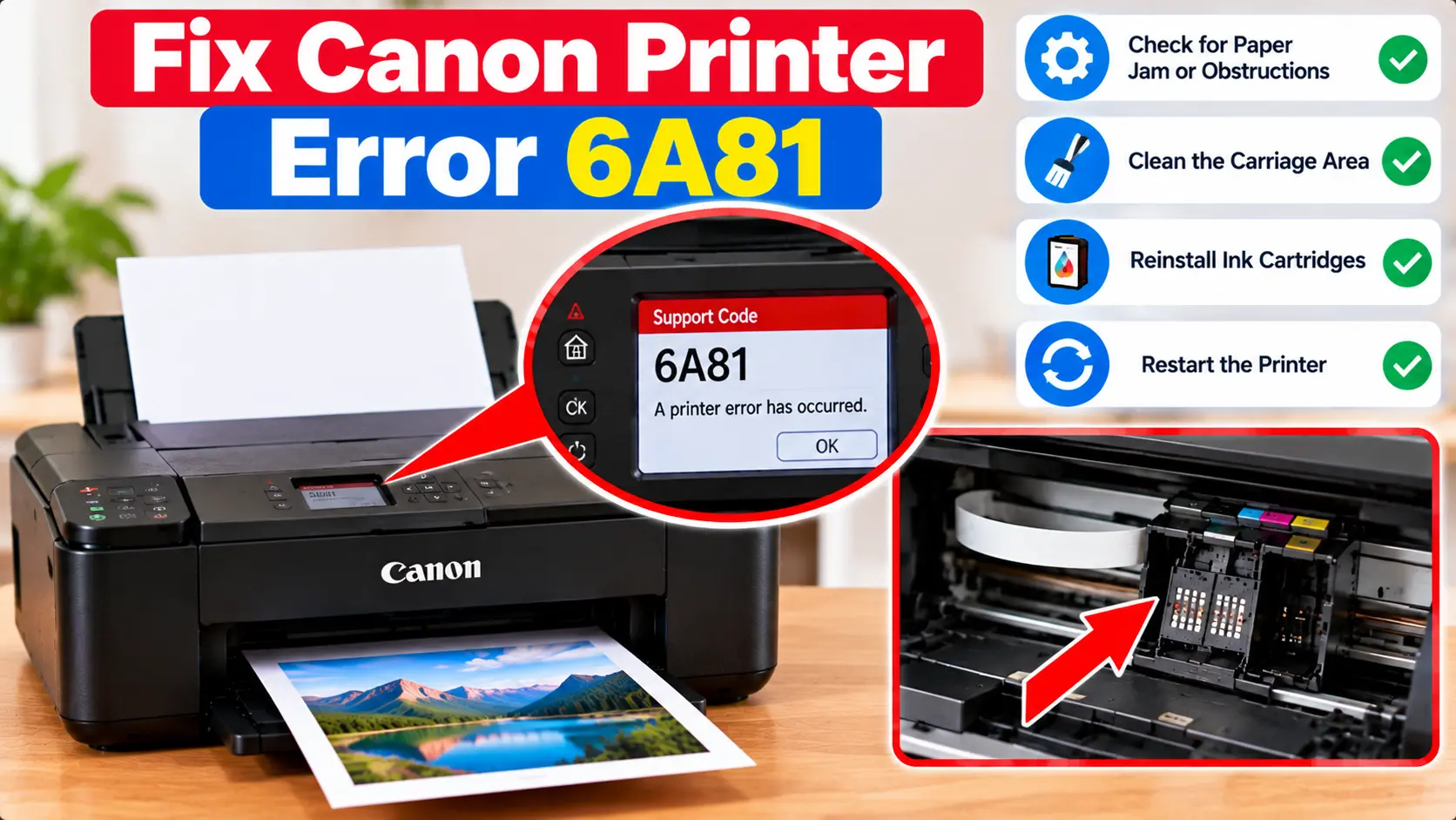 Canon printer error 6A81 troubleshooting