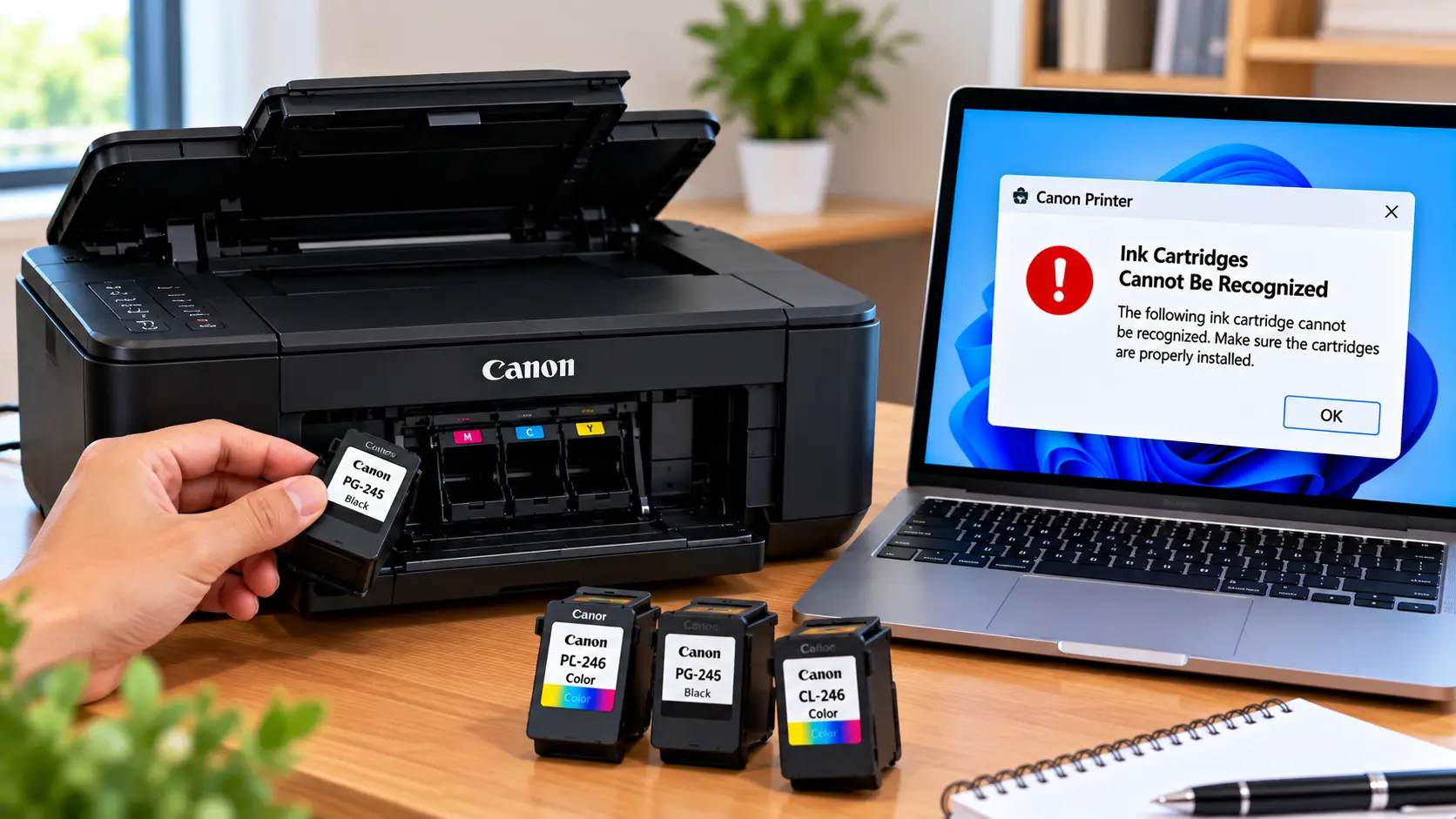 Canon printer ink cartridge cannot be recognized