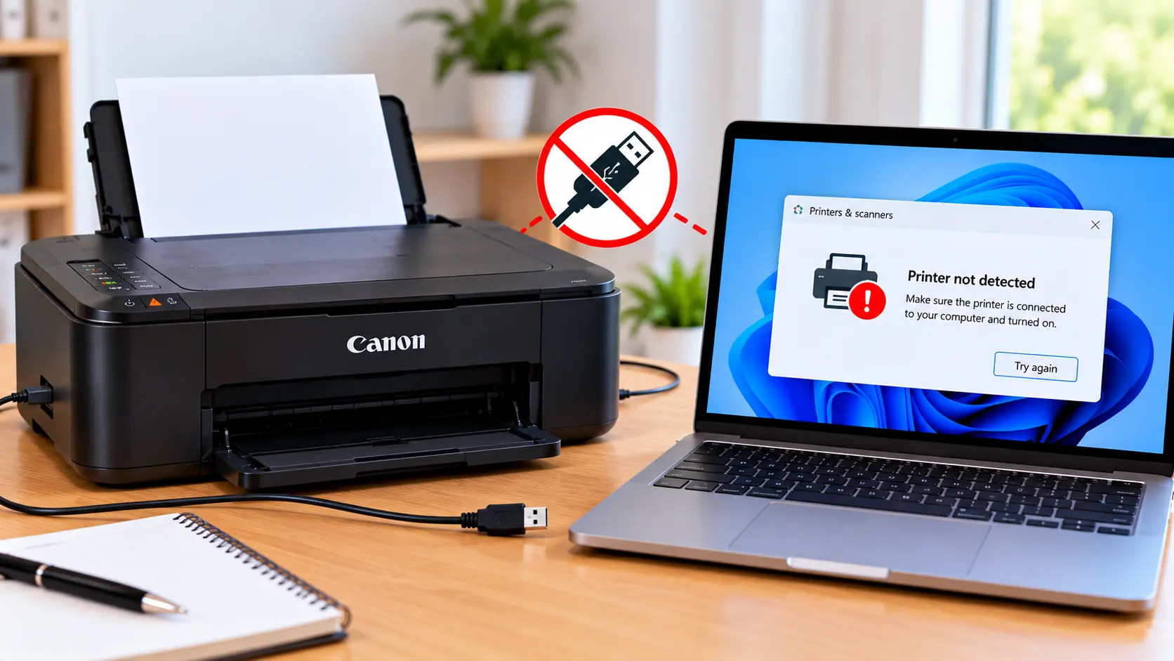 Canon printer not connecting to a computer