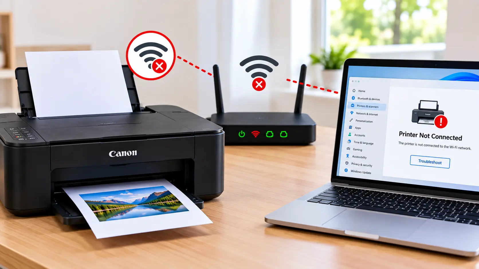 Canon printer not connecting to WiFi network