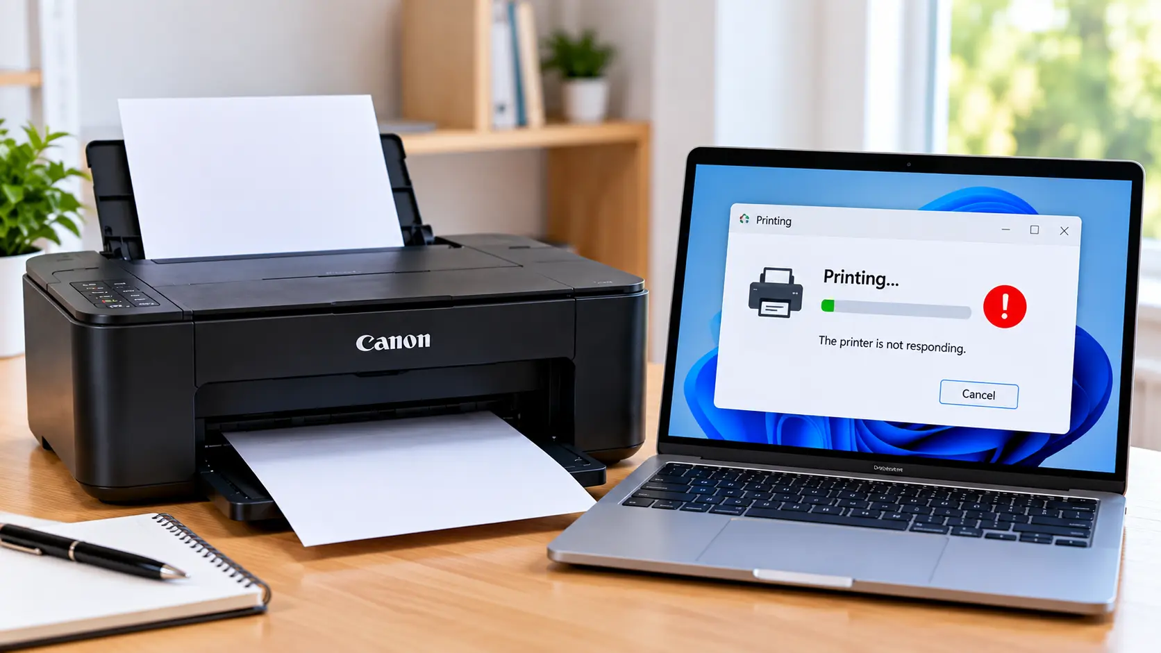 Canon printer not printing from a computer