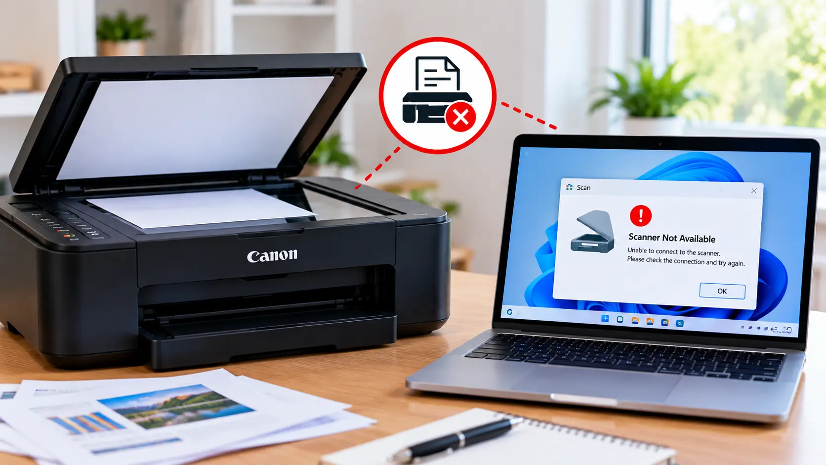 Canon printer scanner not working with a computer