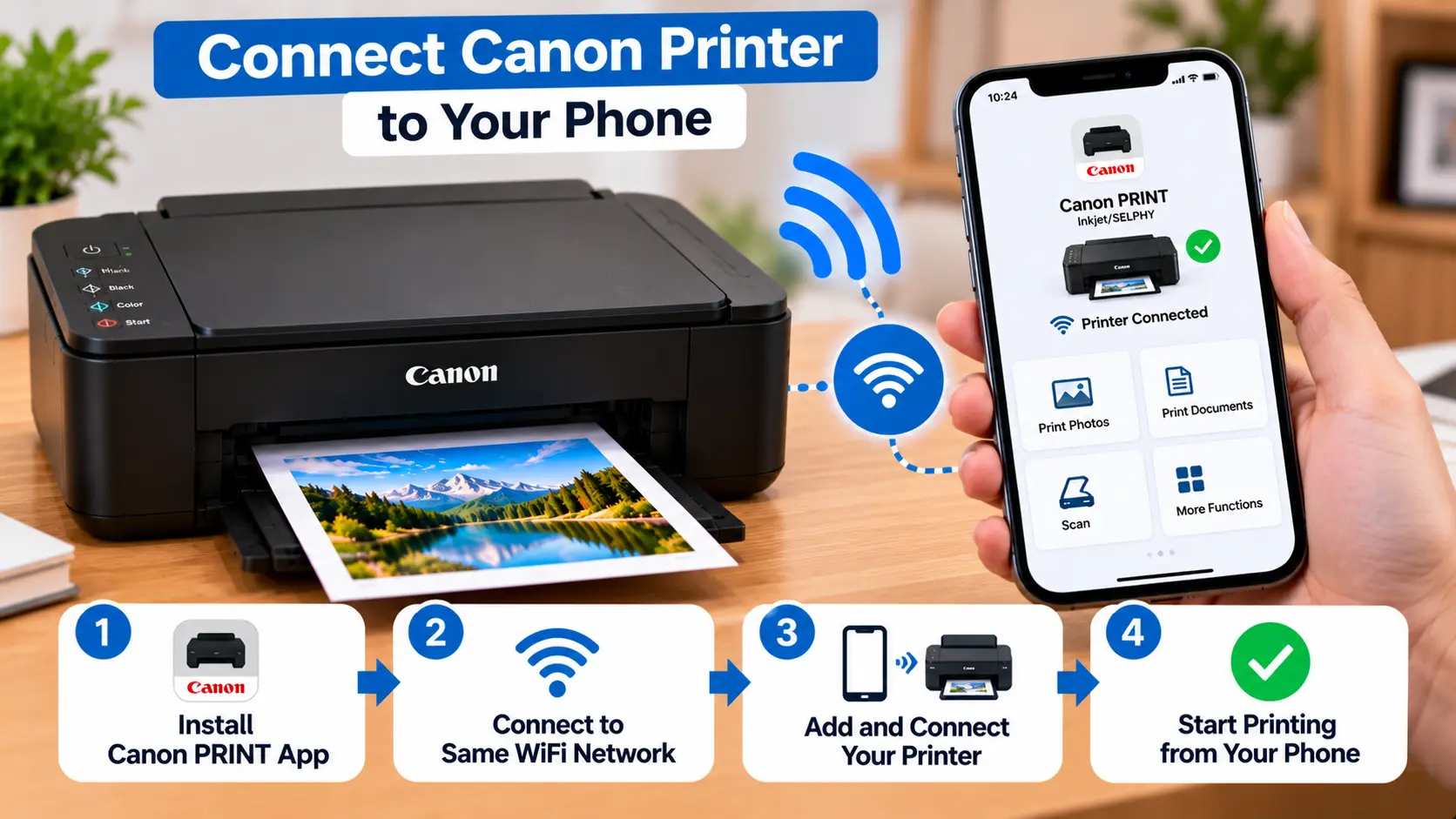 Connect Canon printer to a phone over WiFi